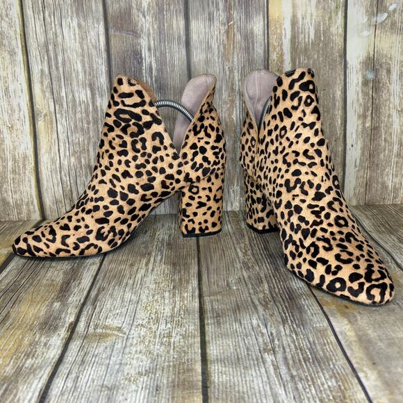 Steve Madden Shoes - Steve Madden Rockstar Leopard Print Cow Hair Block Heel Ankle Boots Womens Sz 12
